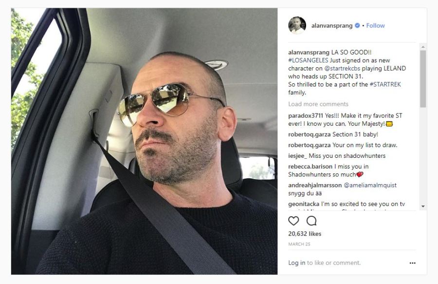 Alan Van Sprang Instagram Post