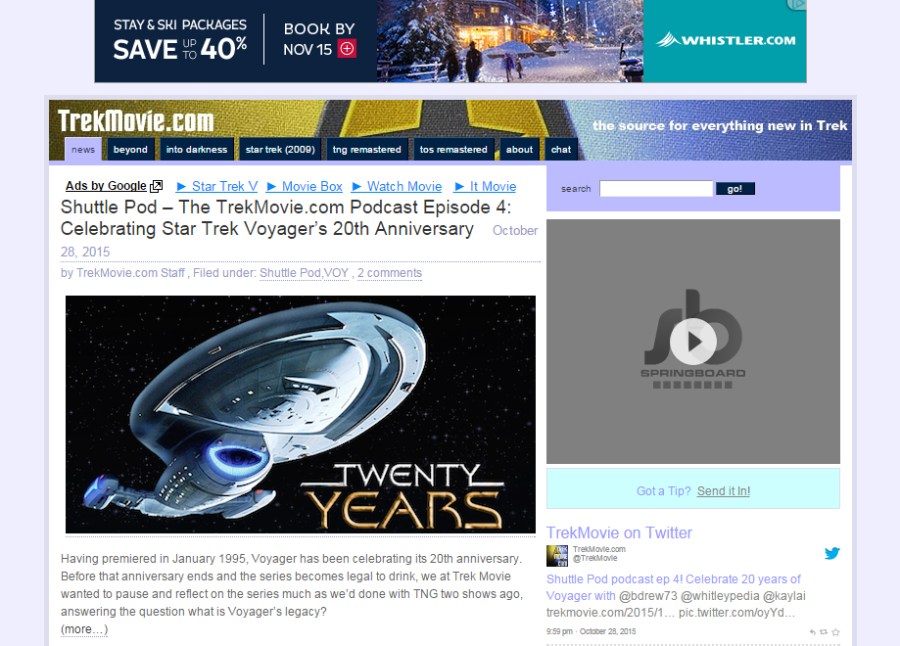 TrekMovie Screenshot